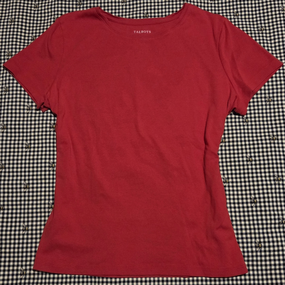 Talbots Classic Red Short Sleeve Top